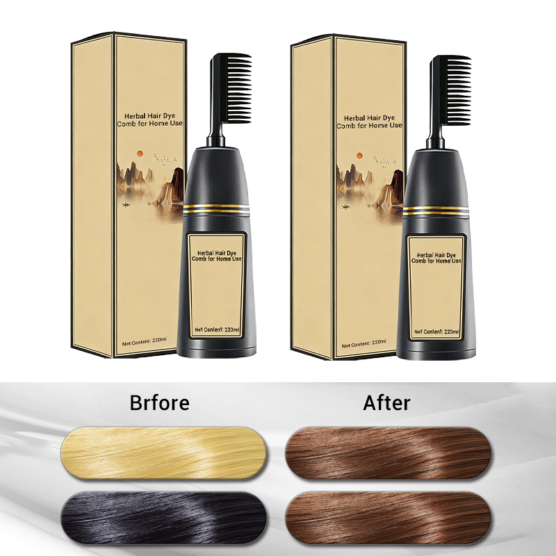 Instant Gray Coverage Comb – Herbal, No-Mess Home Dye