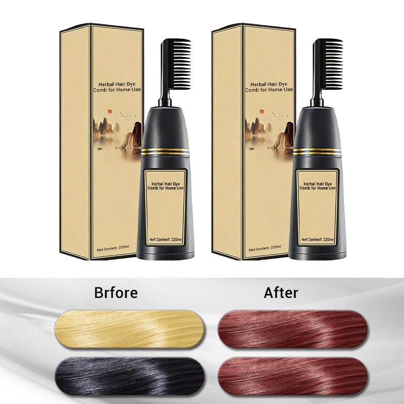 Instant Gray Coverage Comb – Herbal, No-Mess Home Dye