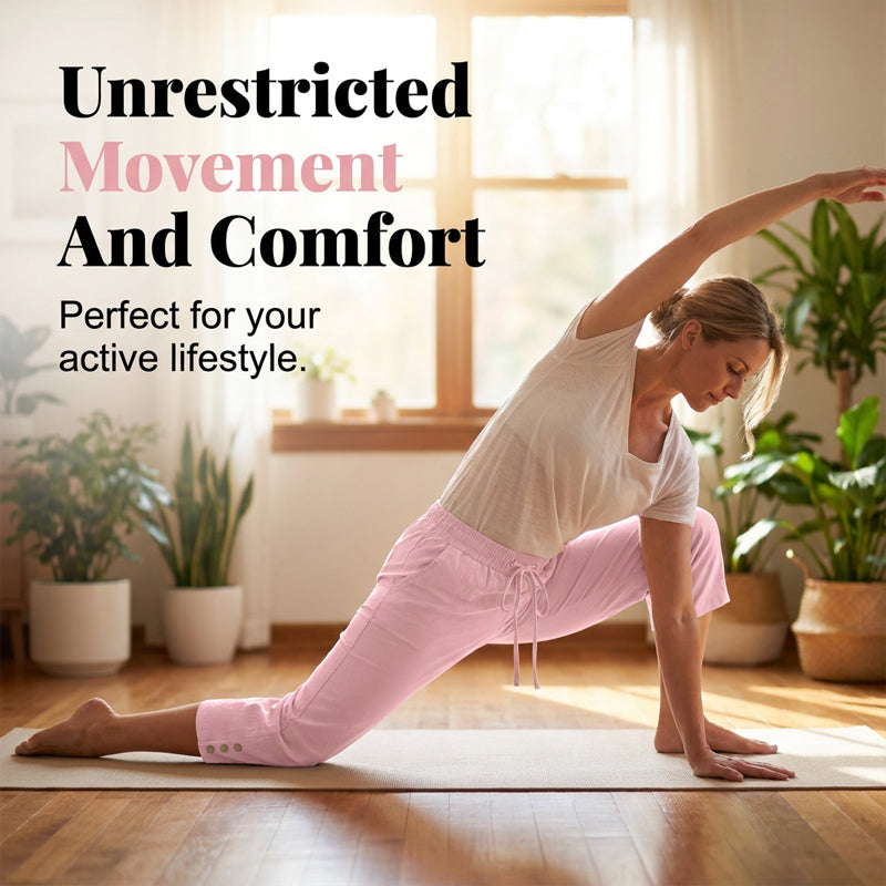 🌸 Drawstring Capris – Pockets & Breathable Comfort