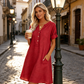 🥳2026 HOT SALE🥳Women's V-Neck Tunic Dress – Relaxed Fit, Pockets & Breathable
