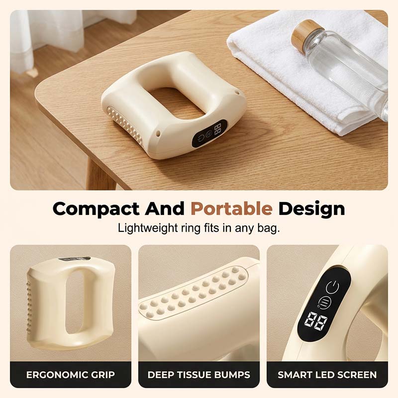 2-in-1 Fascia Ring Massager – Wearable, Adjustable Strap & Smart LED