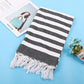 Cotton Blend Striped Tassel Beach Towel