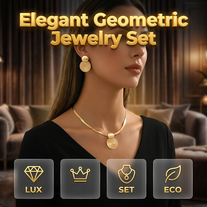 Elegant Geometric Jewelry Set – Gold-Plated Finish