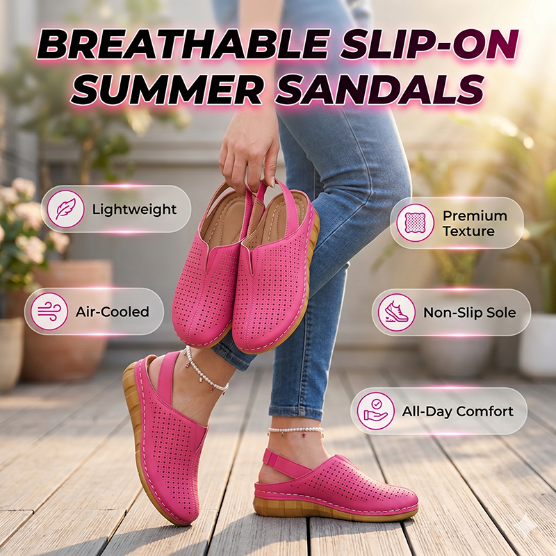 Cushioned Sole Sandals – Breathable Hollow-Out Design