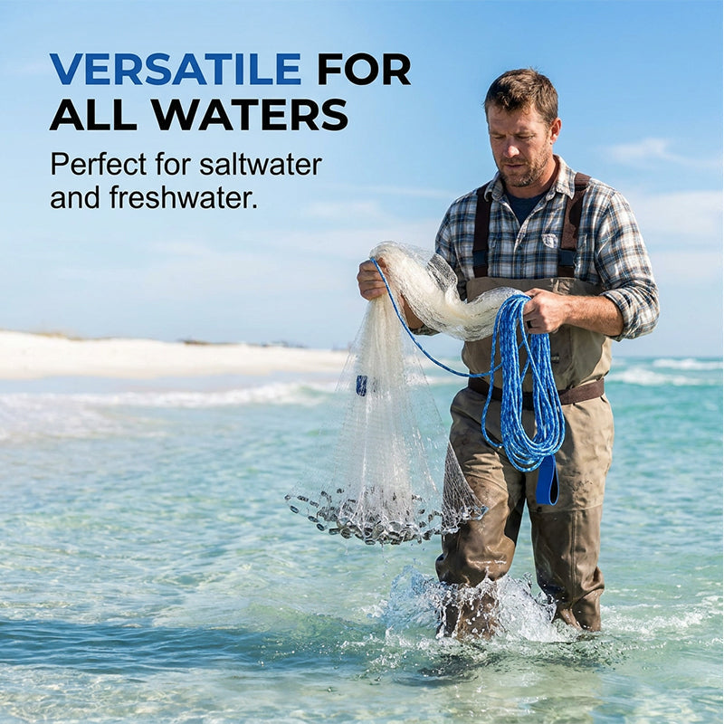 📢📢40% OFF !! ⏰ Easy-Throw Cast Net – Heavy-Duty Mesh, Rapid Sinking, Versatile 🌊