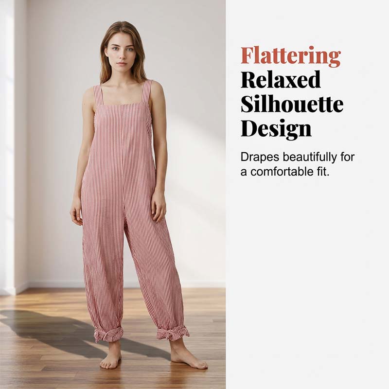 👗 50% OFF NOW! Relaxed Striped Jumpsuit – Breathable, Effortless Summer Style