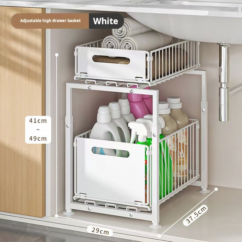 Organize Under Sink Instantly! Pull-Out 2-Tier Cabinet Shelf