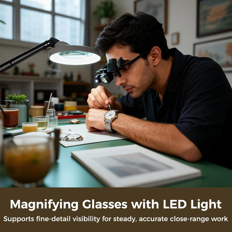LED Magnifying Glasses – Interchangeable Lenses & Shadow-Free Precision Design