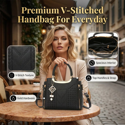 👜 LIMITED-TIME 50% OFF! ✨ V-Stitched Everyday Handbag – Multi-Compartment, Versatile Carry