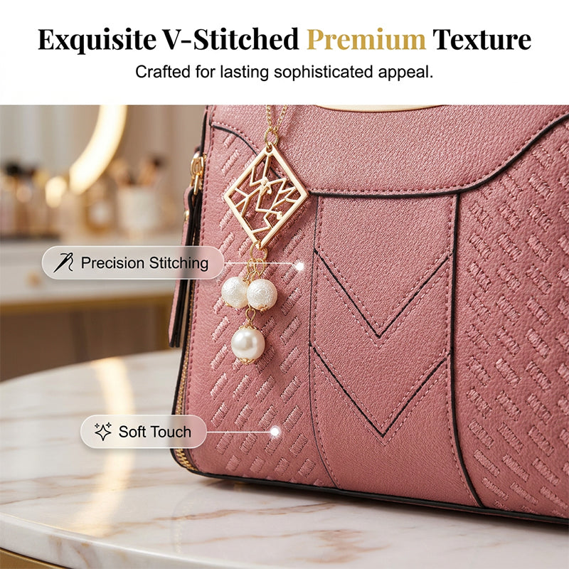 👜 LIMITED-TIME 50% OFF! ✨ V-Stitched Everyday Handbag – Multi-Compartment, Versatile Carry