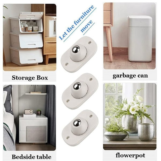 Move Storage Boxes Instantly! 360° Self-Adhesive Caster Wheels