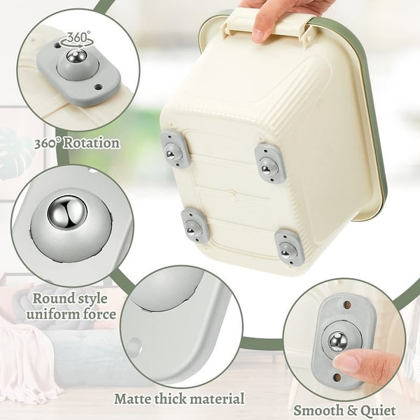 Move Storage Boxes Instantly! 360° Self-Adhesive Caster Wheels