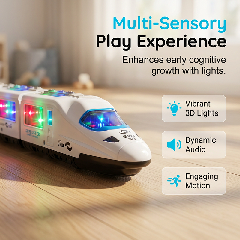 ⏳Time-Limited Special⏰Electric Bullet Train Toy – Light-Up, Bump & Go, with Music – Interactive design, perfect for toddlers – develops motor skills and imagination 🎶