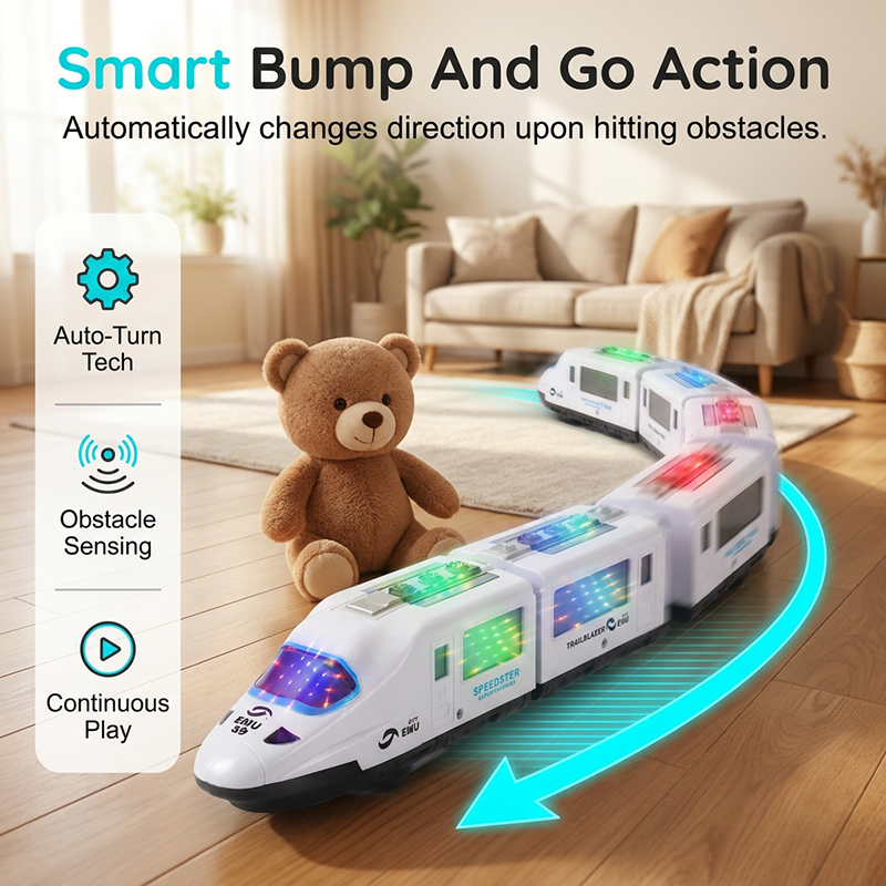 ⏳Time-Limited Special⏰Electric Bullet Train Toy – Light-Up, Bump & Go, with Music – Interactive design, perfect for toddlers – develops motor skills and imagination 🎶