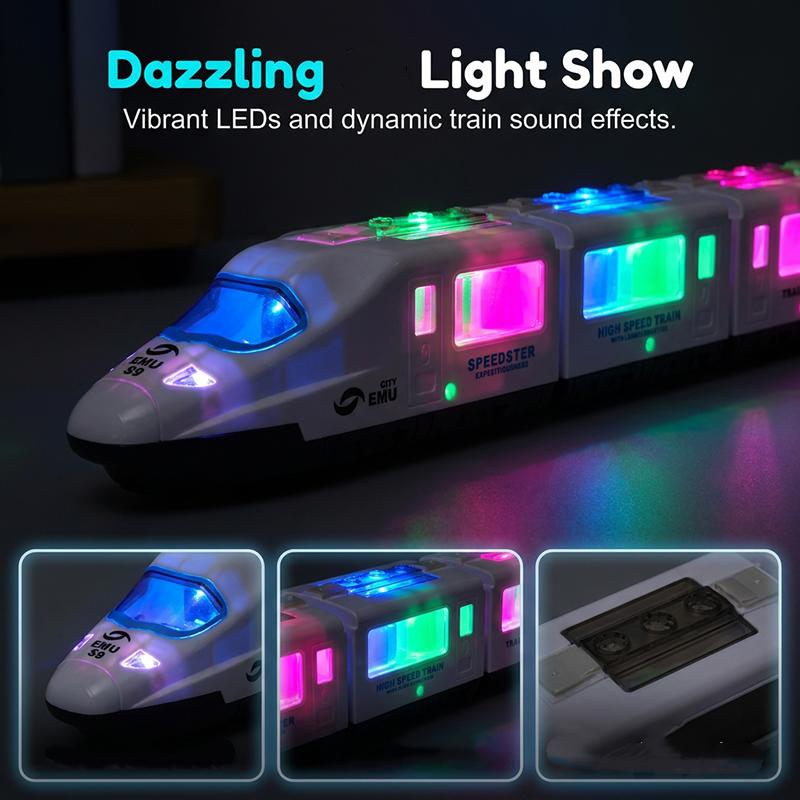 ⏳Time-Limited Special⏰Electric Bullet Train Toy – Light-Up, Bump & Go, with Music – Interactive design, perfect for toddlers – develops motor skills and imagination 🎶