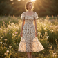 Smocked Floral Midi Dress – Square Neck & Flowy Tiers