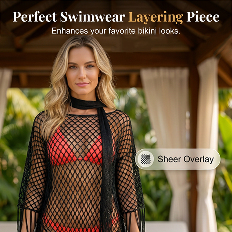 Summer Metallic Crochet Cover-Up – Lightweight, Flowy & Effortlessly Stylish summer outfit