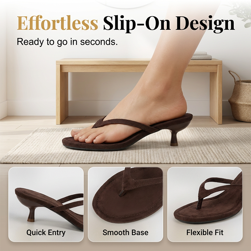 🔥 50% OFF · Elegant Suede Kitten Heel Sandals ✨