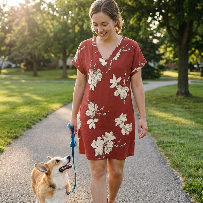 V-Neck Dress – Breezy, Pocketed & Effortless