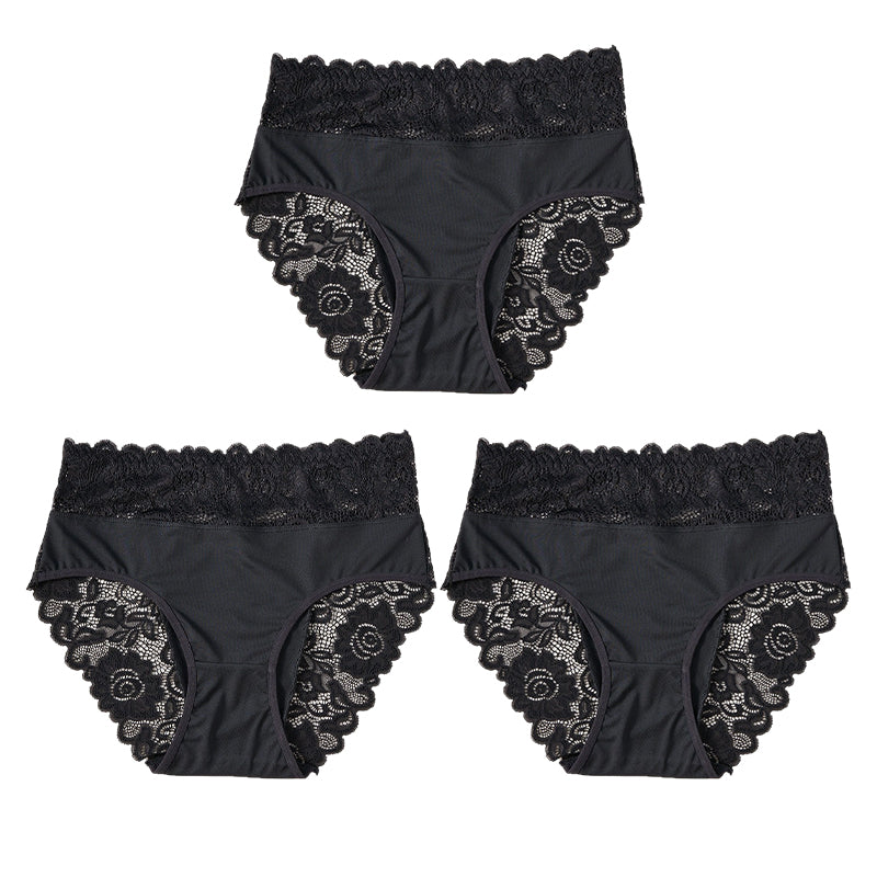 Soft Lace Briefs – High-Elastic Waist & Breathable Comfort