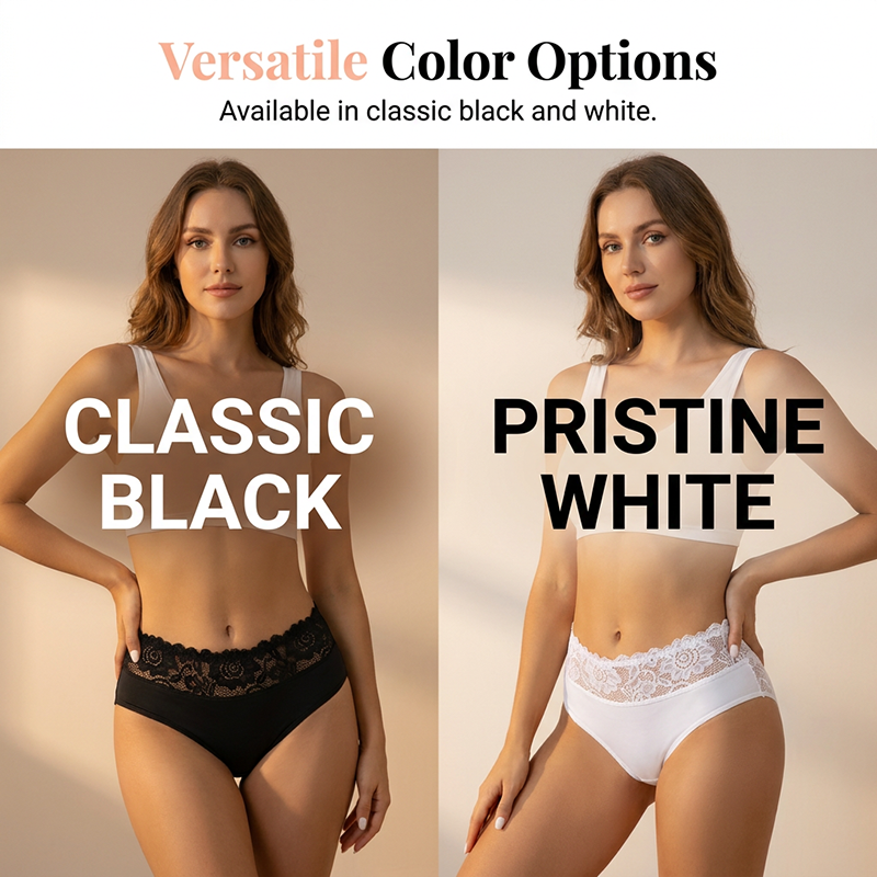 Soft Lace Briefs – High-Elastic Waist & Breathable Comfort