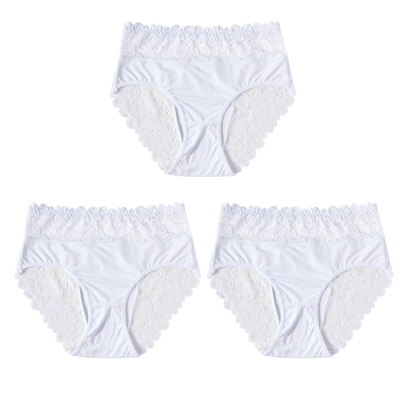 Soft Lace Briefs – High-Elastic Waist & Breathable Comfort