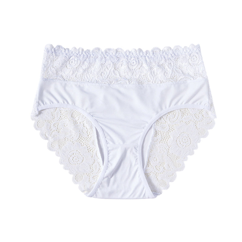 Soft Lace Briefs – High-Elastic Waist & Breathable Comfort