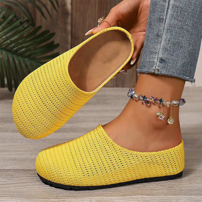 Breathable Knit Mules – Lightweight Slip-On & Cushioned Sole