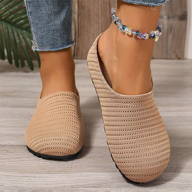 Breathable Knit Mules – Lightweight Slip-On & Cushioned Sole