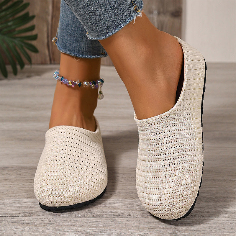Breathable Knit Mules – Lightweight Slip-On & Cushioned Sole