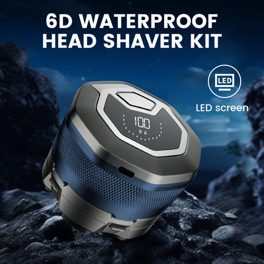 6-Blade Head Shaver – Waterproof, Magnetic Quick-Clean