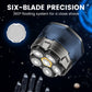 6-Blade Head Shaver – Waterproof, Magnetic Quick-Clean