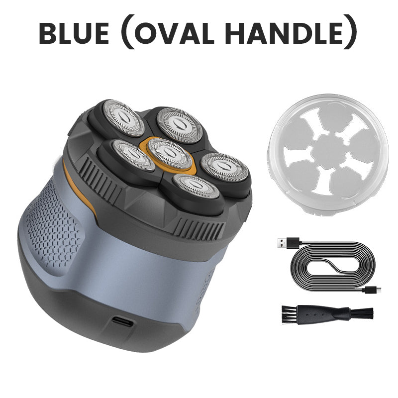 6-Blade Head Shaver – Waterproof, Magnetic Quick-Clean