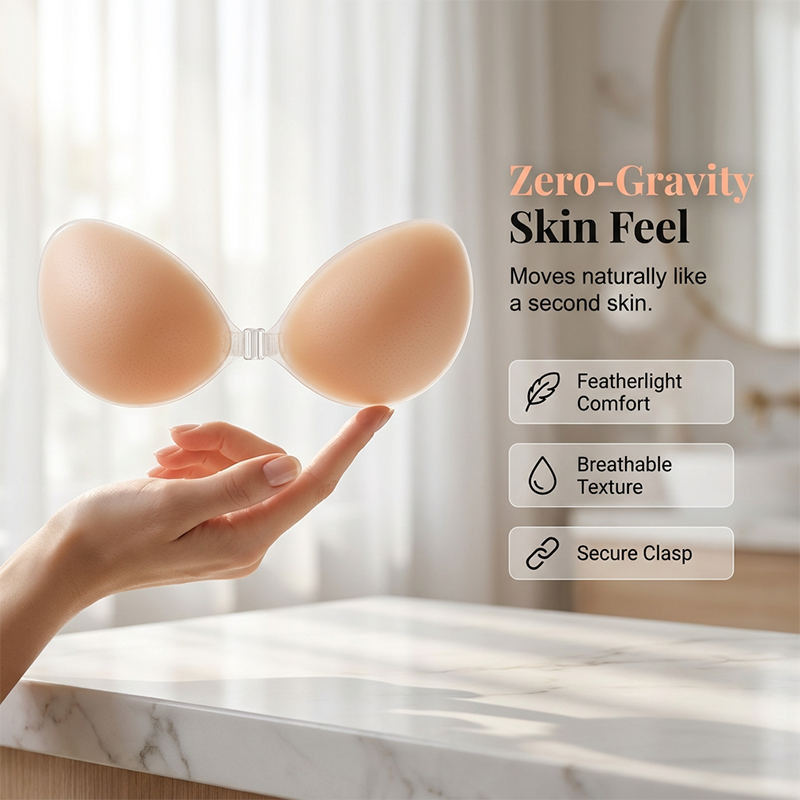 Strapless Push-Up Adhesive Bra – Invisible Lift, Sweat-Proof Hold