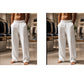 Breathable Straight-Leg Pants – Elastic Waist, Cool & Dry