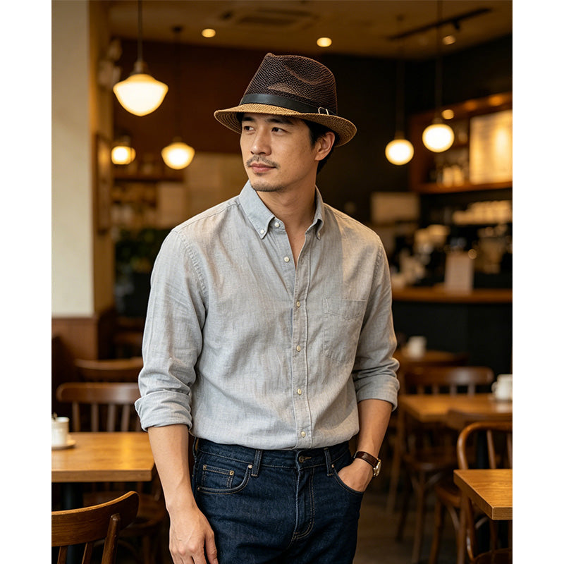 Breathable Mesh Fedora – Lightweight Sun Protection, Classic Style