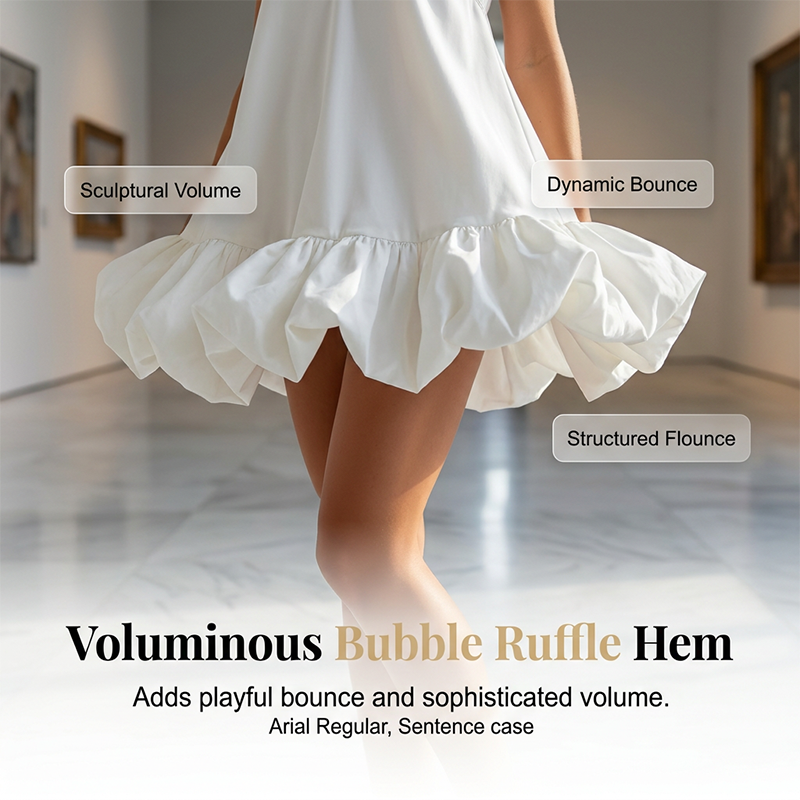 V-Neck Bubble Hem Dress – Adjustable Straps & Lightweight Comfort👗