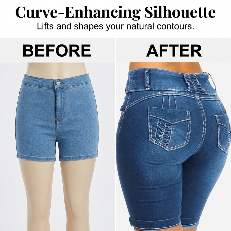 🌺Summer Hot Sale 70% OFF👖✨Women's High-Waist Stretch Denim Shorts