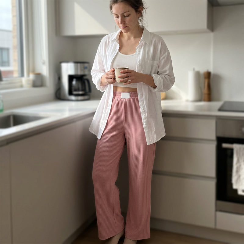 Cooling Ice-Silk Wide-Leg Pants – High-Waist Flattering Fit
