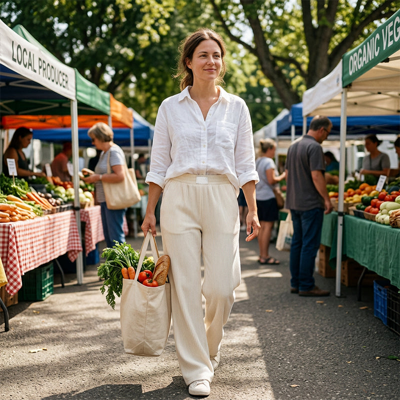 Cooling Ice-Silk Wide-Leg Pants – High-Waist Flattering Fit