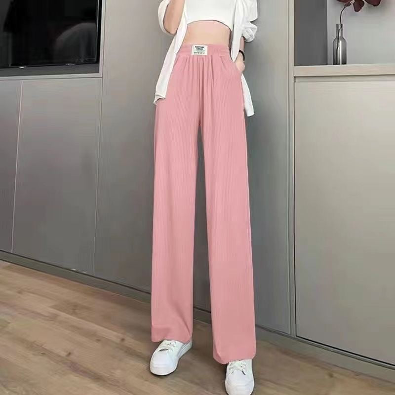 Cooling Ice-Silk Wide-Leg Pants – High-Waist Flattering Fit