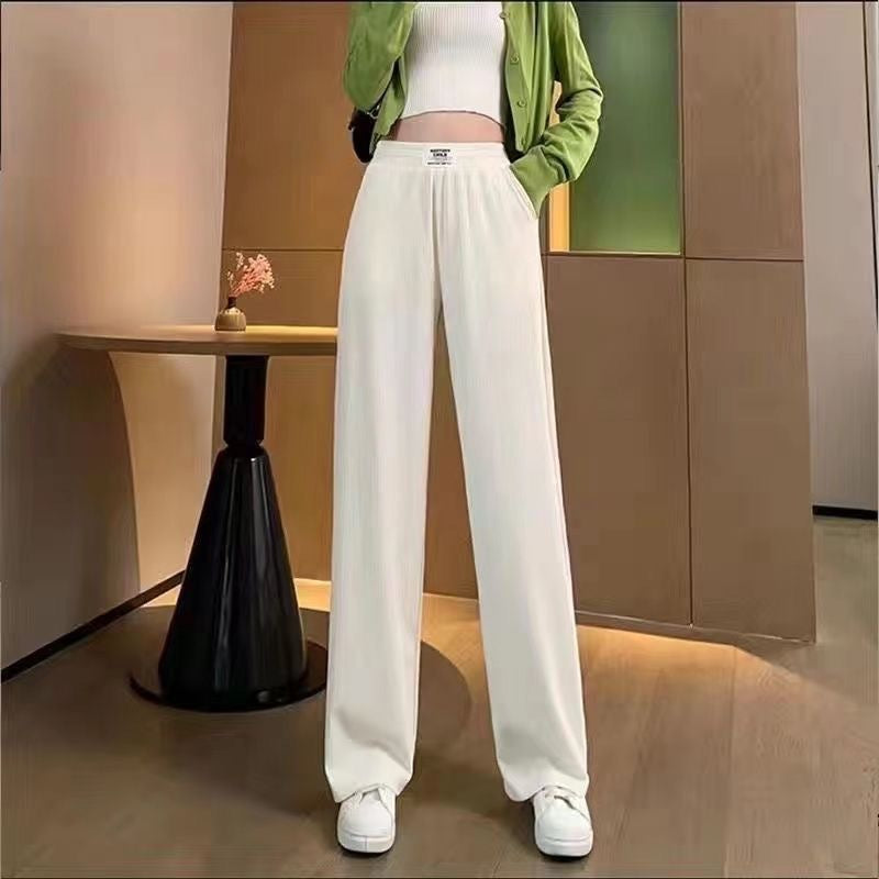 Cooling Ice-Silk Wide-Leg Pants – High-Waist Flattering Fit