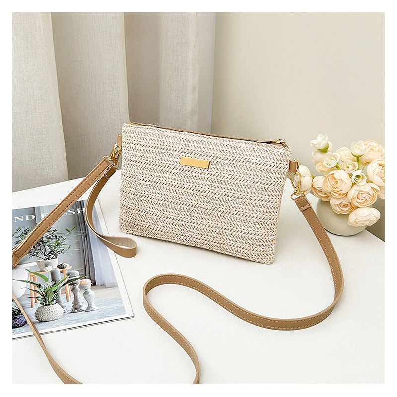 👜 LIMITED-19.99! 💥 Woven Crossbody Bag – Lightweight, Metallic Accent & Summer-Ready