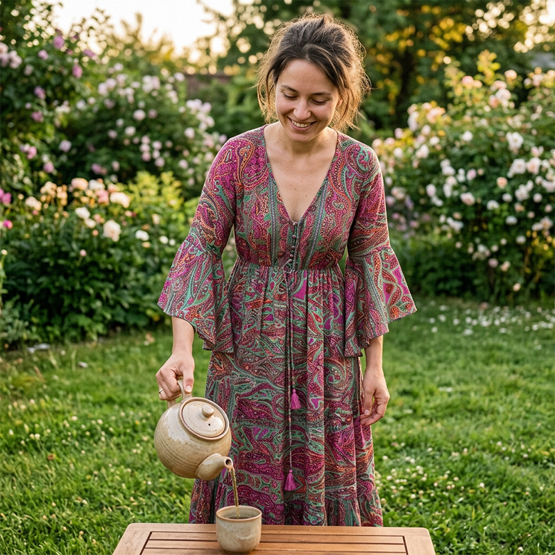 Women's Bohemian Floral Maxi Dress
