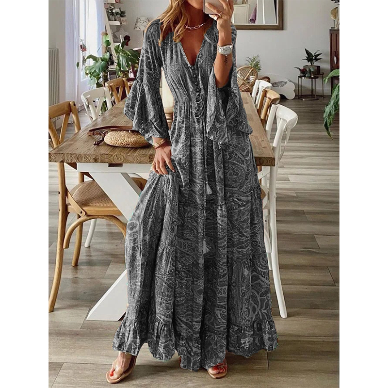 Women's Bohemian Floral Maxi Dress