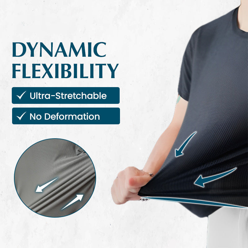 Waffle-Knit T-Shirt – Breathable, 4-Way Stretch & Classic Fit
