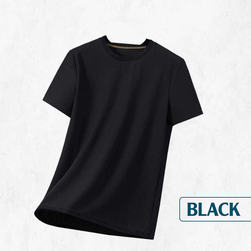 Waffle-Knit T-Shirt – Breathable, 4-Way Stretch & Classic Fit