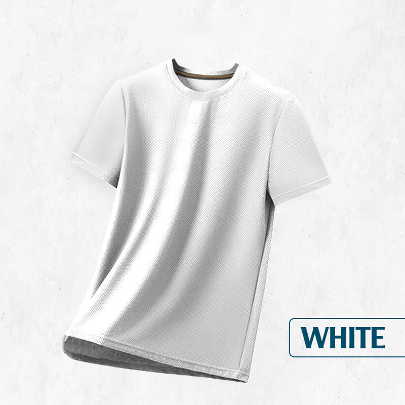 Waffle-Knit T-Shirt – Breathable, 4-Way Stretch & Classic Fit