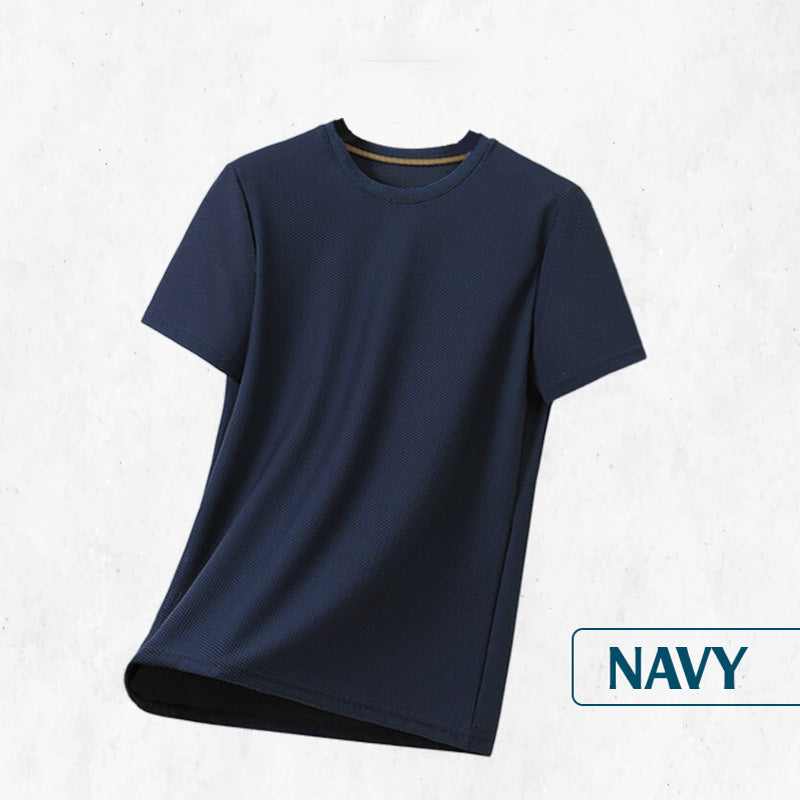 Waffle-Knit T-Shirt – Breathable, 4-Way Stretch & Classic Fit