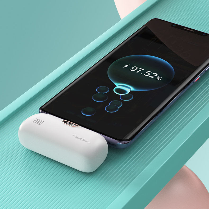 Power Up Instantly! Lipstick-Size 5000mAh Wireless Power Bank